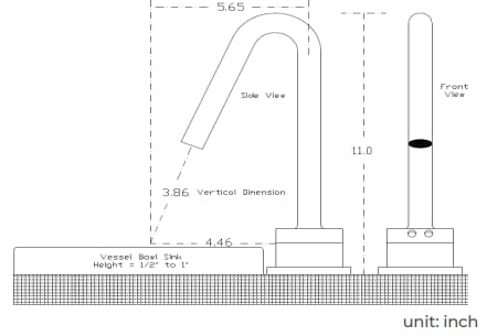 Однорычажный высокий инфракрасный смеситель для раковины Fontana Showers DIJON ARCH-00125503 - Вид №3