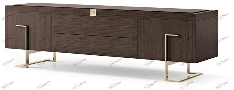 Carpanese Home Тумба под ТВ с распашными дверцами и ящиками Contemporary 7916