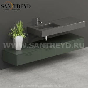 T20552FE2 Столешницы для использования в сочетании с тумбами и открытыми тумбами 205 см зеленая Globo ARREDO WOOD Италия