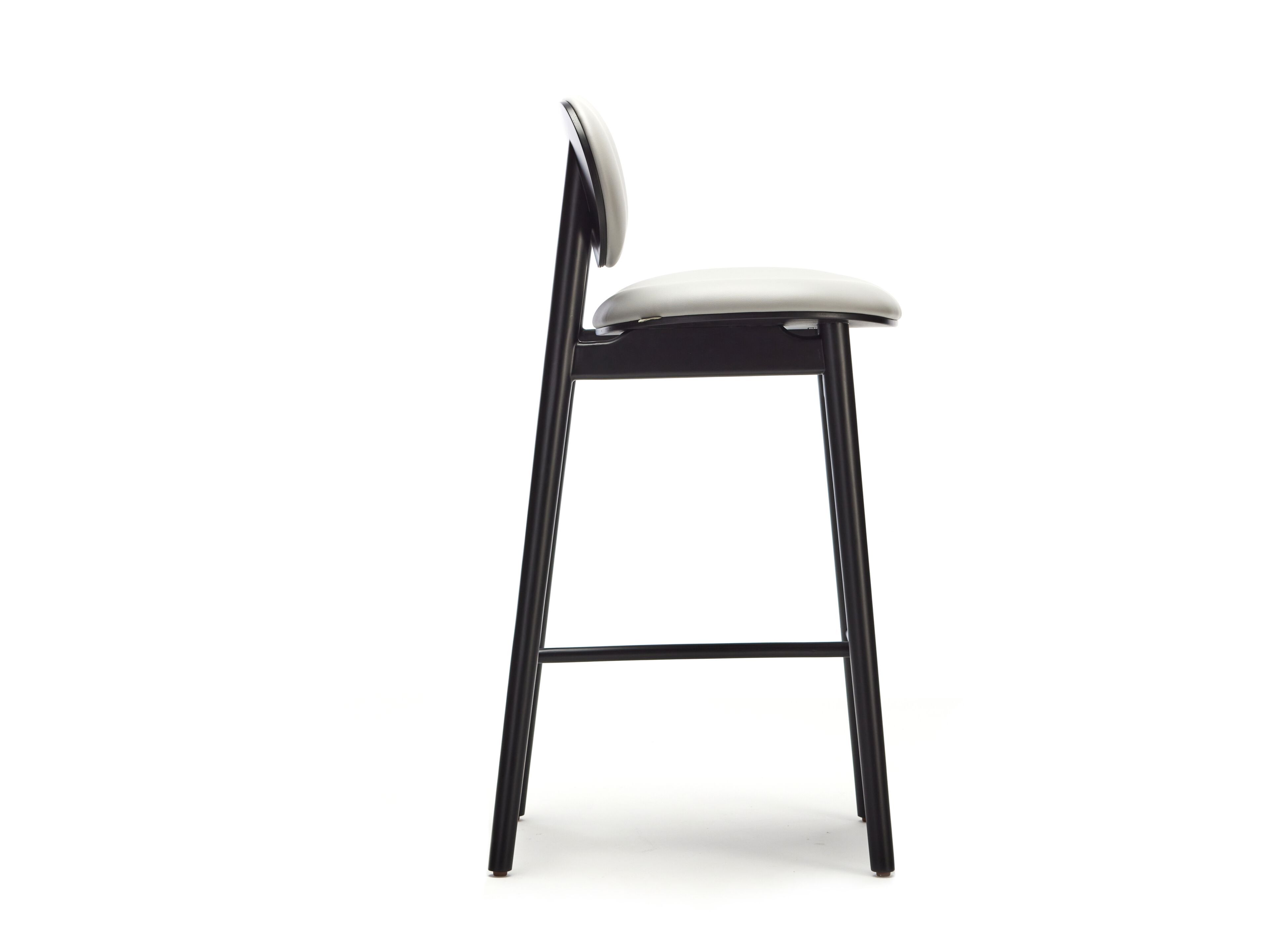 Высокий стул из ясеня и кожи со спинкой Papell Design Zoe ARCH-00152039 - Вид №1