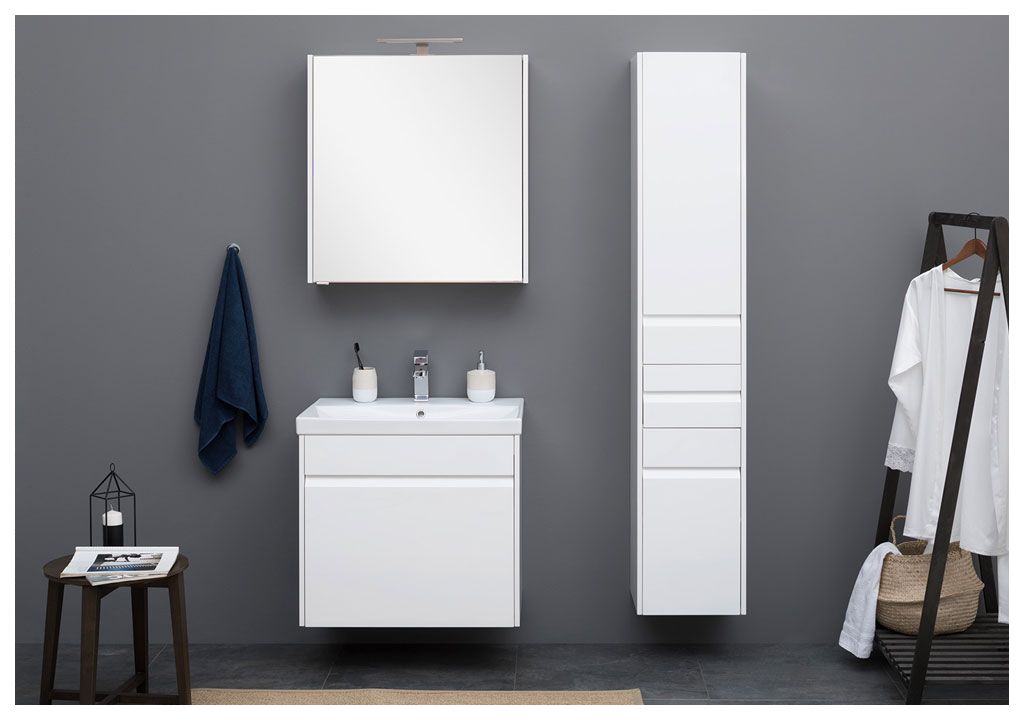 Тумба с раковиной Aquanet Палермо 70 белый 0020393800188555 - Вид №4