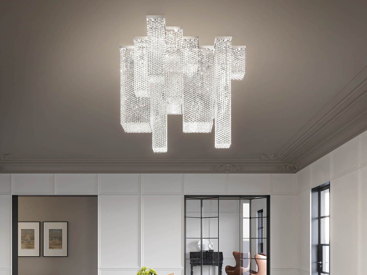 Потолочный светильник с кристаллами Masiero куб ARCH-00147439