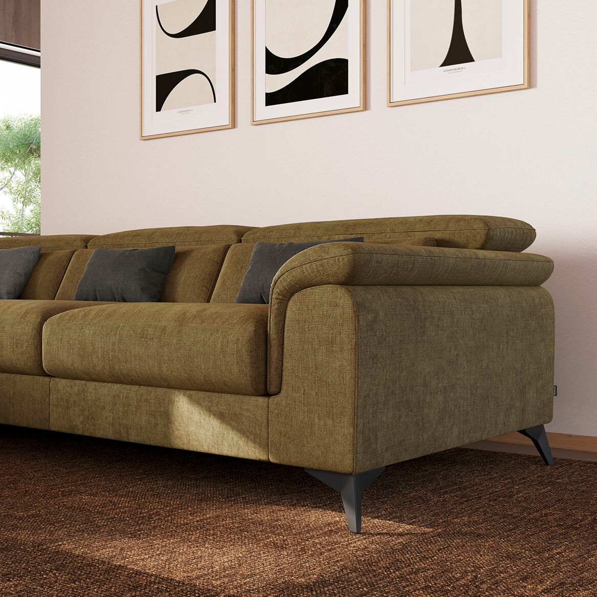 Модульный тканевый диван с подголовником Febal Casa Must ARCH-00014859 - Вид №2