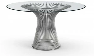 KNOLL Круглый стол из стали и стекла Platner