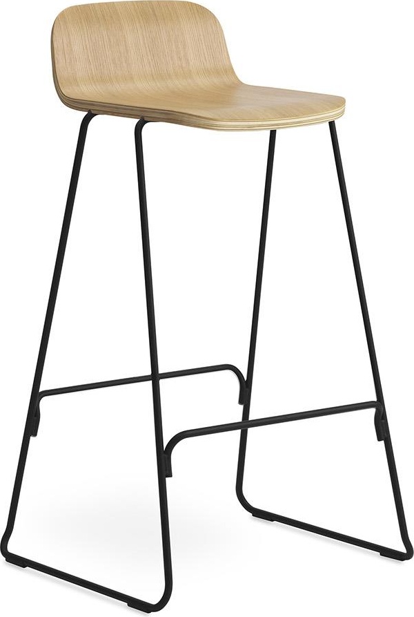602553 Barstool w. Назад 75 см Дуб / Черная сталь Normann Copenhagen Just