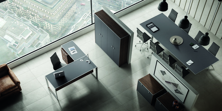 IFT Прямоугольный стол для переговоров из алюминия и стекла 45/90 sun-id-1444179 - Вид №1