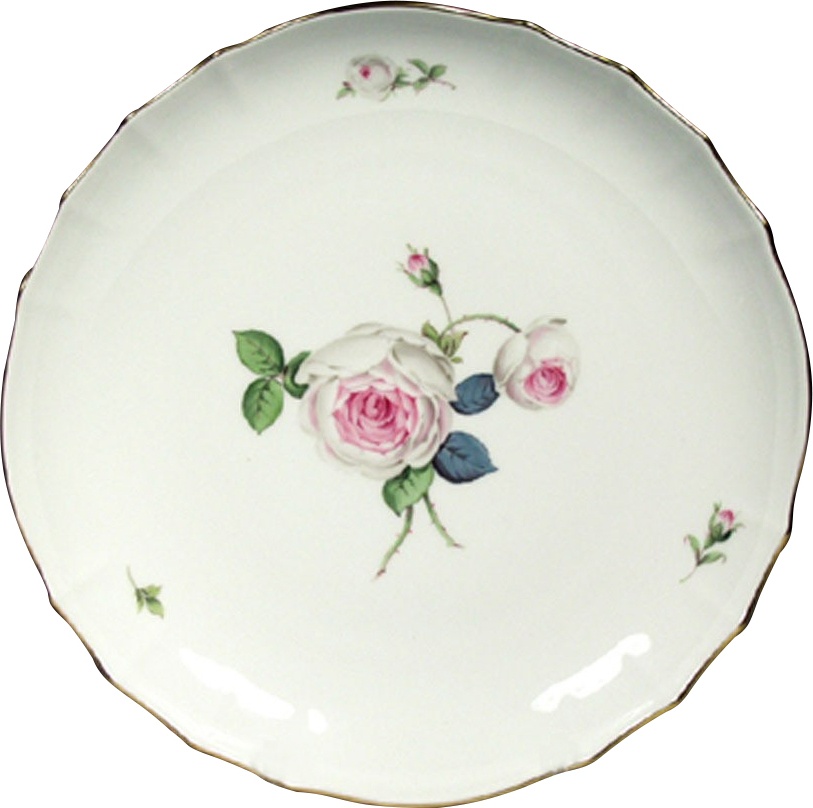 10558856 Meissen Блюдо для торта 28см "Белая роза" Фарфор 