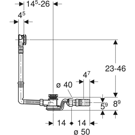 150.750.21.1 Слив для ванны Geberit с системой нажатия PushControl, d52, с декоративным комплектом Geberit  - Вид №3