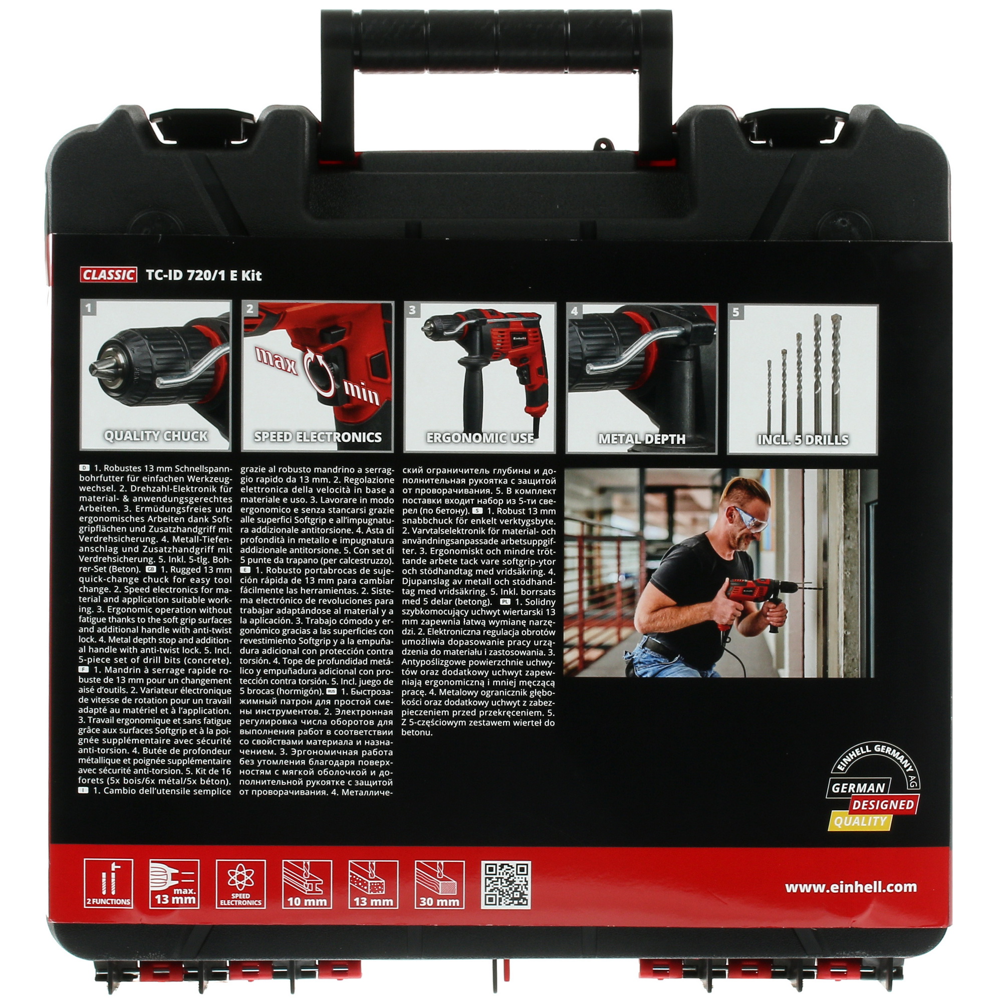 Дрель  Einhell TC-ID 720/1 E kit 5346586 STDN-0119236 - Вид №6