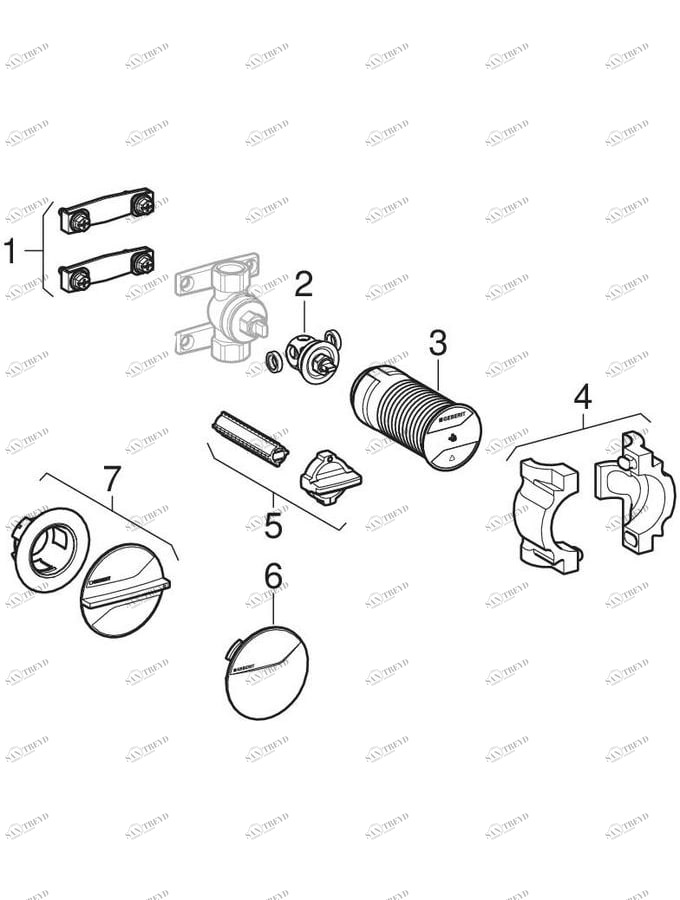GEBERIT  Шаровые краны для скрытого монтажа с креплением 2017 sun-id-1012735