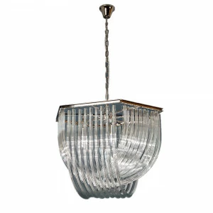 Люстра подвесная со стеклянными подвесками хром Frezia Light 116028 FREZIA LIGHT ДИЗАЙНЕРСКИЕ 00-3953611 Прозрачный;хром