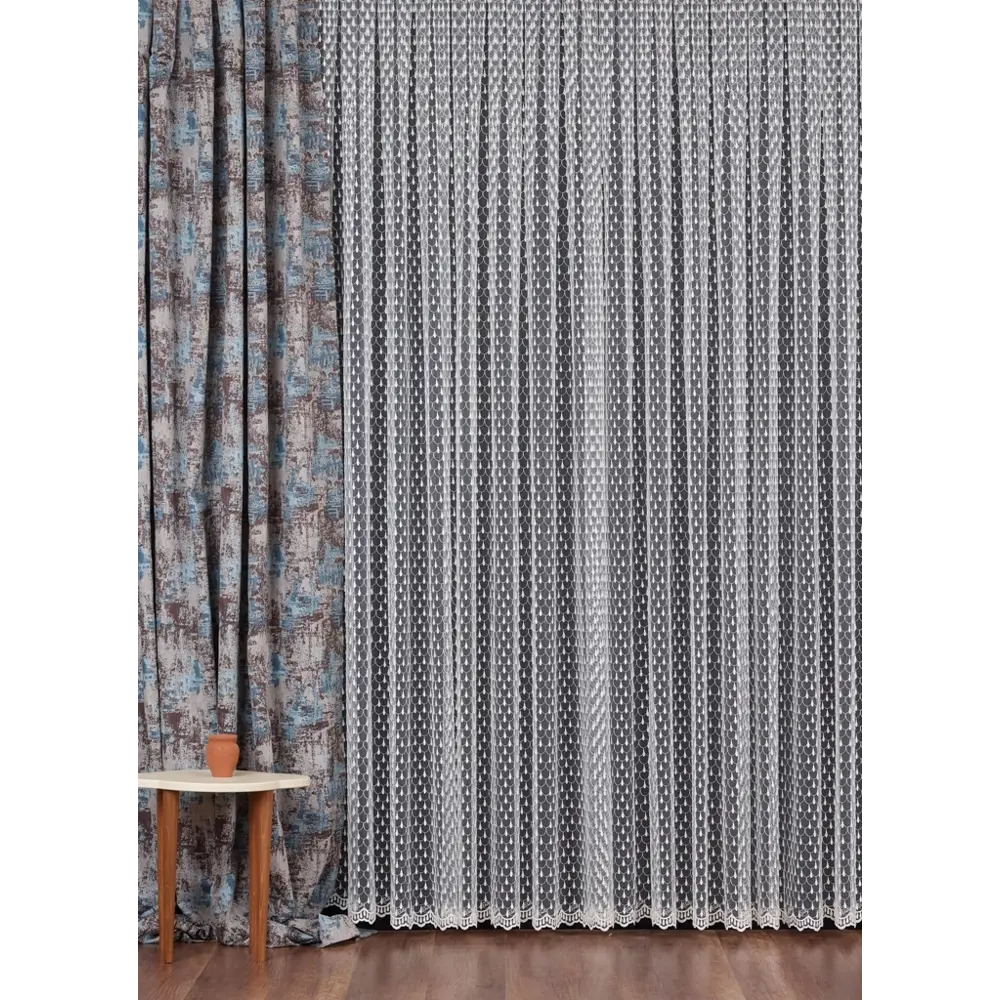 Тюль с вышивкой на сетке «Медальоны» 1 п/м 280 см цвет кремовый ELIT HOME STLM-2155795 - Вид №2