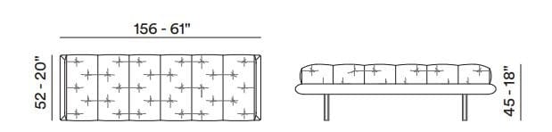 Мягкая скамейка из ткани Max Divani Muzzle ARCH-00112122 - Вид №2
