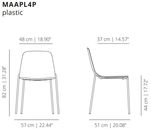 Viccarbe Стул полипропиленовый Maarten plastic Maapl4p - Вид №2