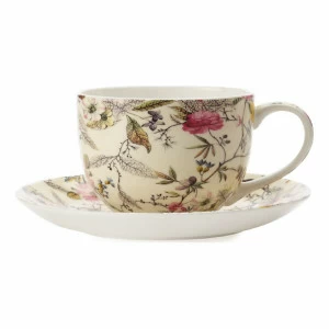Чашка фарфоровая с блюдцем бежевая в подарочной упаковке "Летние цветы" MAXWELL & WILLIAMS УИЛЬЯМ КИЛБУРН 00-3946848 Бежевый