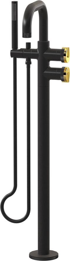 E-11557-R1AU-L1BB-BK Смеситель напольный отдельностоящий (внешняя часть) GRAFF MOD+