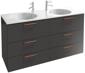 EB2536-R7-NR4 Тумба под столешницу 140 см, 6 ящиков, бронзовая ручка JACOB DELAFON ODÉON RIVE GAUCHE