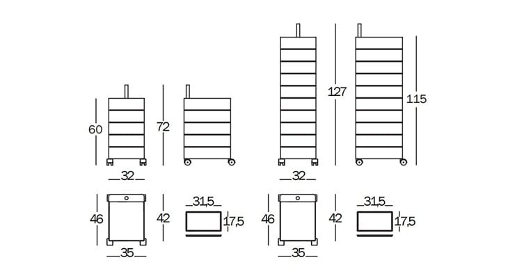 ABS комод на колесах Magis 360° ARCH-00108017 - Вид №1