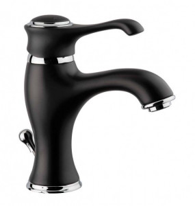 6003NC Смеситель Tiffany с донным клапаном для раковины, цвет черный-хром