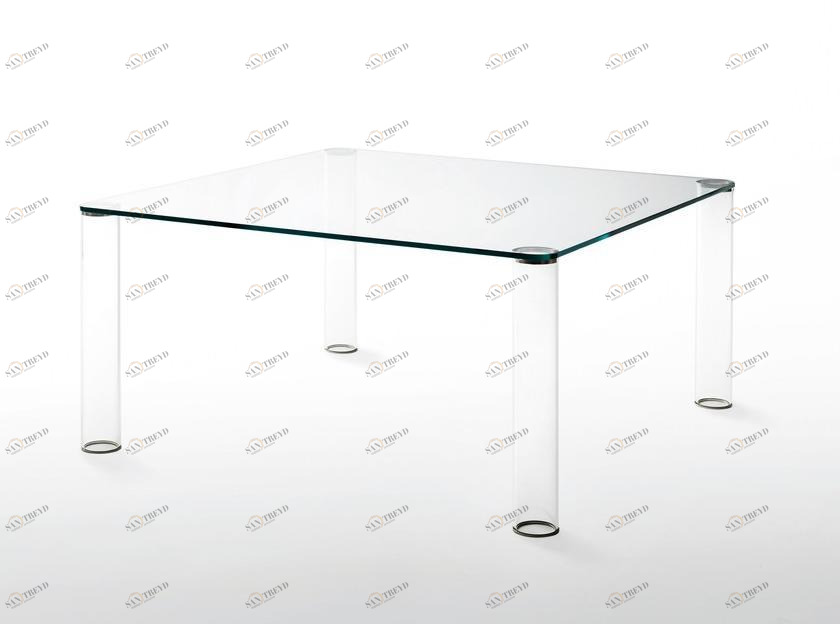 Glas Italia Квадратный хрустальный стол Pipeline sun-id-1364623