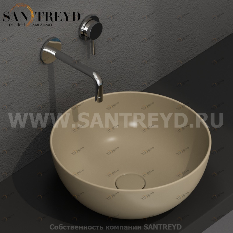 B6T37PA Накладная раковина на столешницу  круглая Ceramica Globo T-EDGE