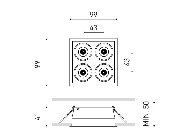 Алюминиевый утопленный светодиодный прожектор Arkoslight Black Foster ARCH-00074437 - Вид №8