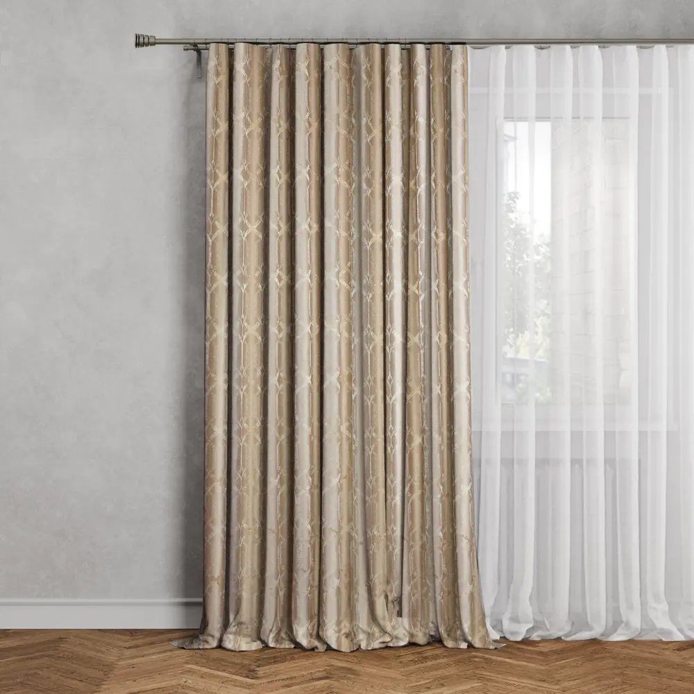 Штора на ленте Jane 160x280 см цвет светло-бежевый MIAMOZA STLM-2165462