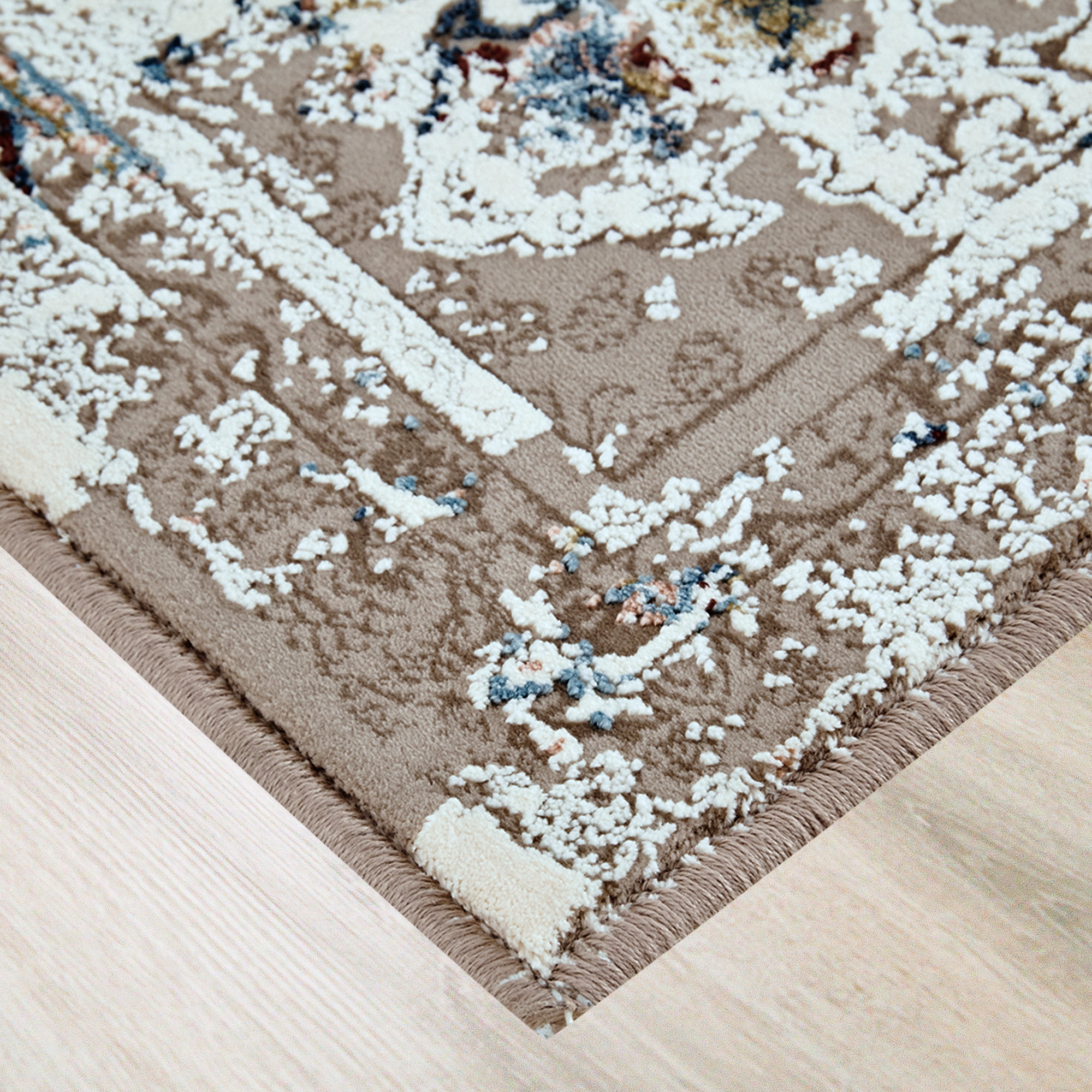 86370496 Ковер полиэстер VNDM007 50х80 см цвет бежевый STLM-0068238 Santreyd  - Вид №1