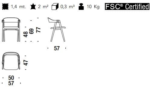 Деревянный штабелируемый стул с подлокотниками MOROSO Матильда ARCH-00136807 - Вид №22