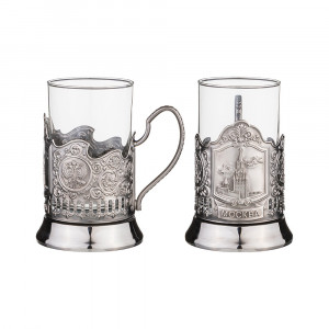 385-245 Посуда стеклянная Стакан с подстаканником юбилейный 250 мл 45 лет Lefard