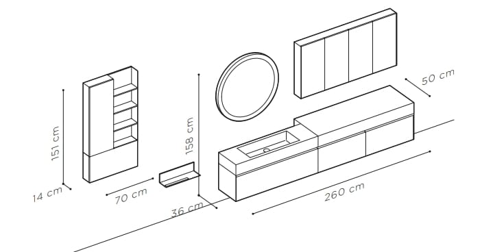 Матовый лакированный деревянный подвесной умывальник ARBLU Dress System ARCH-00067349 - Вид №6