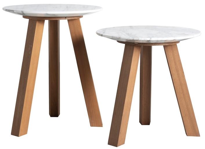 FranchiUmbertoMarmi Круглый журнальный столик из мрамора и дерева Bettogli sun-id-1481652 - Вид №2