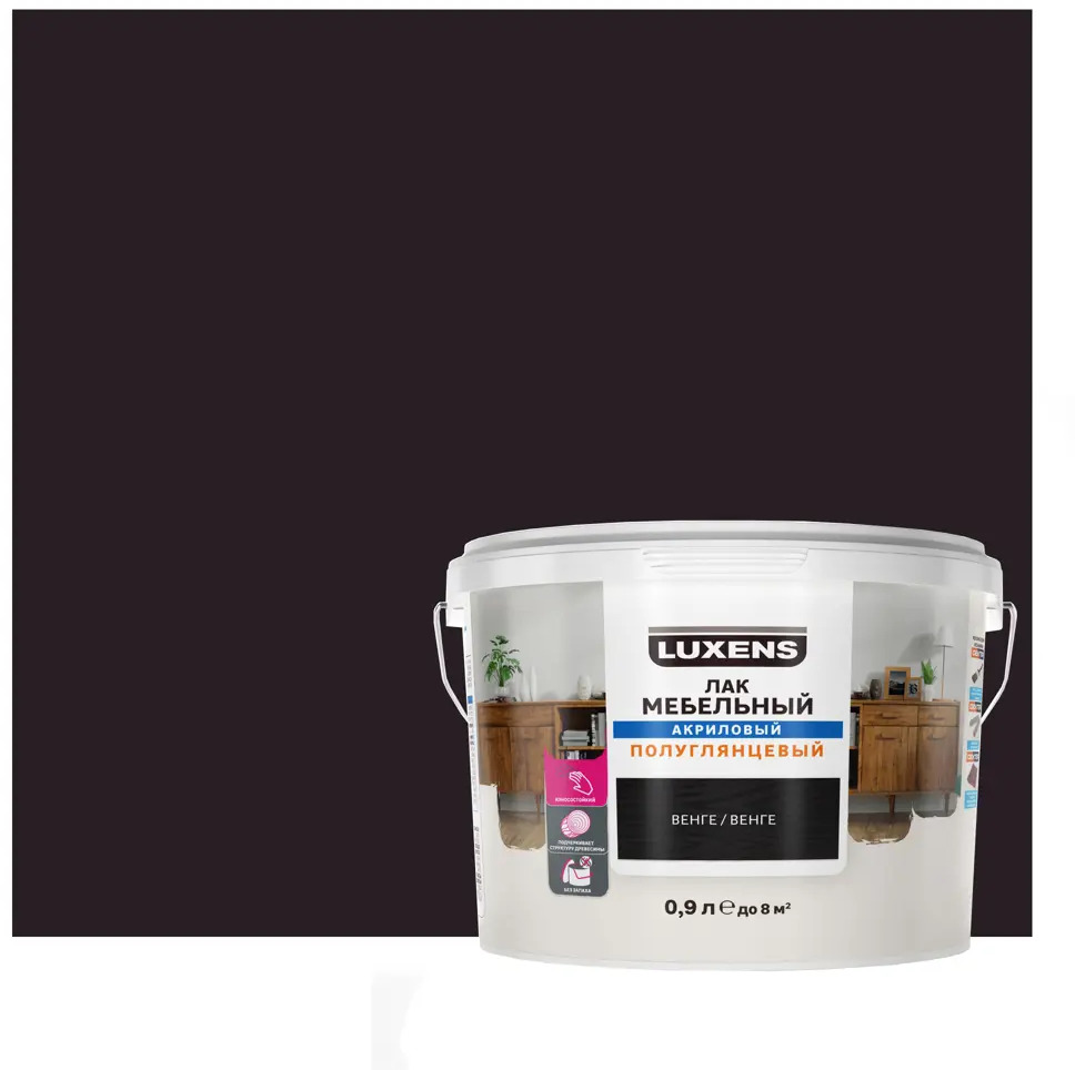 LUXENS Акриловый лак для мебели с эффектом венге, 0.9 л 82607778
