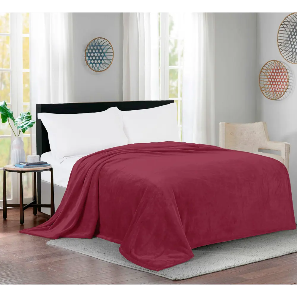 Santreyd Flandria — уютный плед из микрофибры бордового цвета 200×220 см 89380496 STLM-1522428 - Вид №4