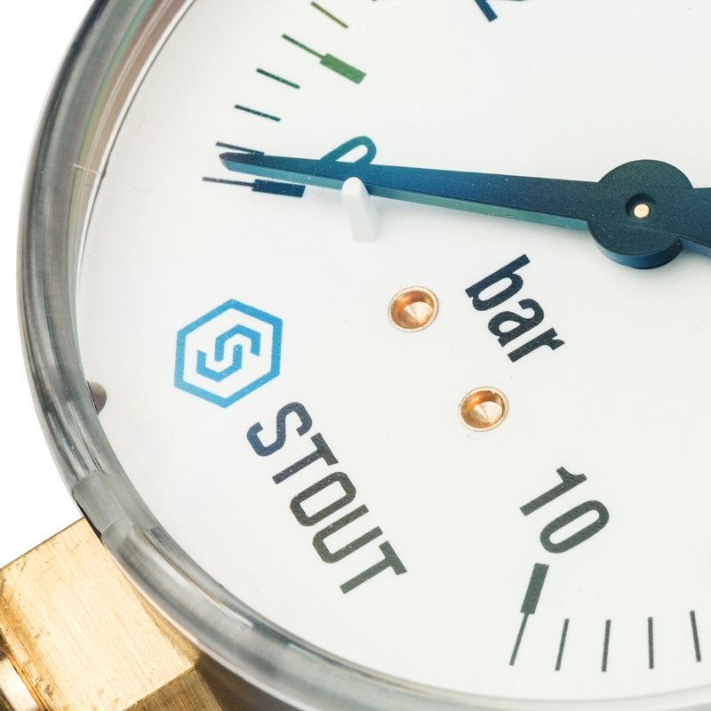 Манометр радиальный 80 мм 1/2" 10 бар STOUT SIM0010801015 - Вид №2