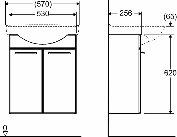 99990 IFO Cera тумба под умывальник с двумя дверцами  - Вид №1