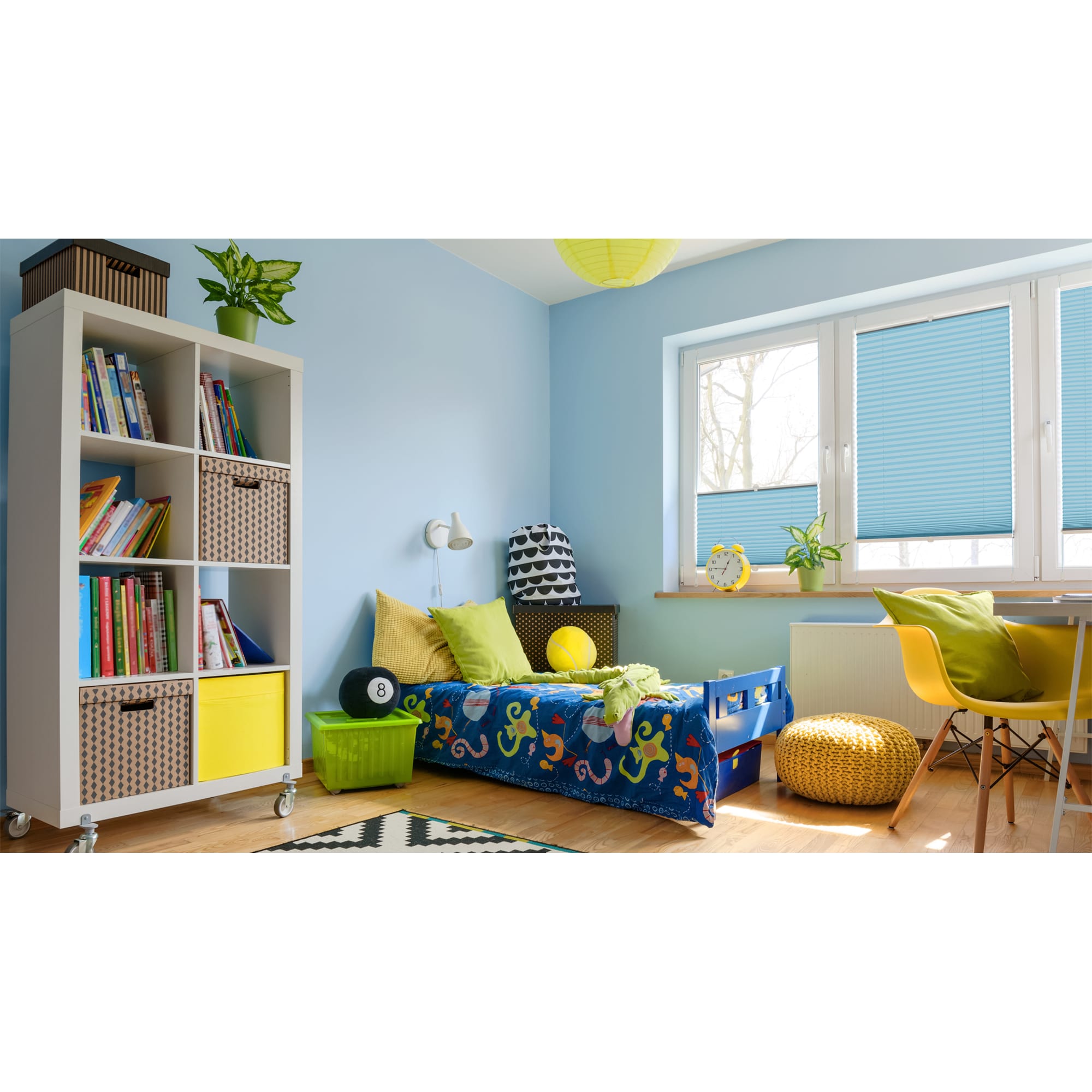 82057303 Штора плиссе «Плайн», 80х160 см, текстиль, цвет бирюзовый Santreyd  - Вид №5