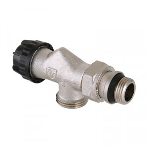 VT.180.NER.04 Клапан термостатический угловой с осевым управлением, преднастройкой и дополнительным уплотнением Valtec 1/2" х 3/4" («евроконус»)