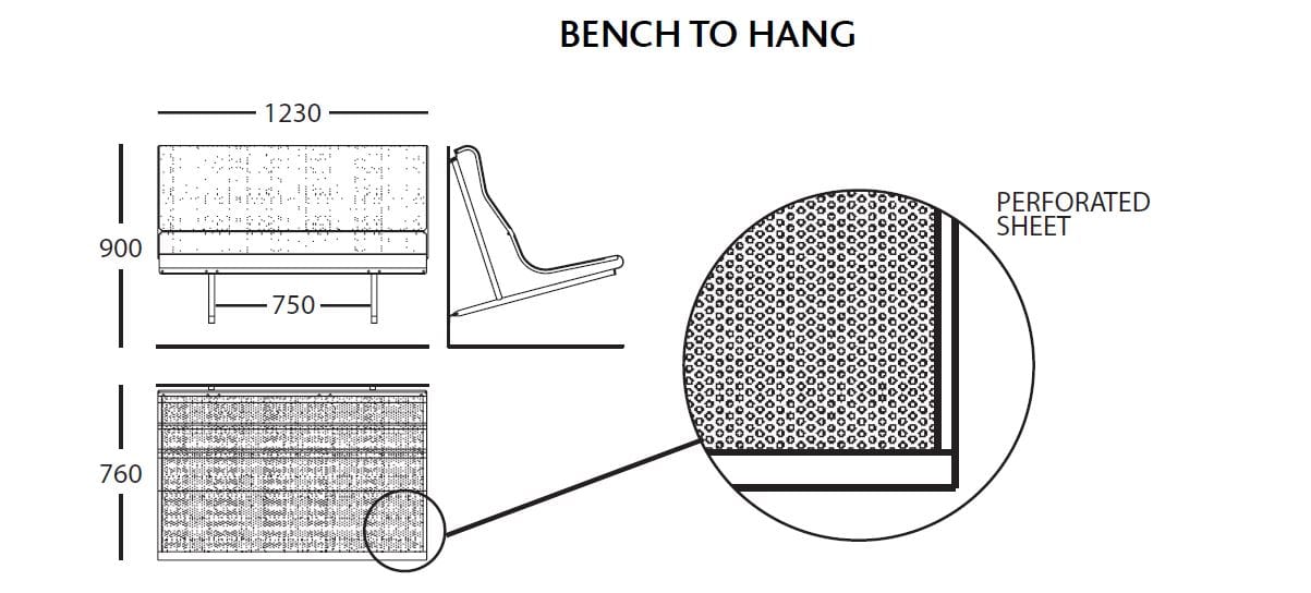 Модульная стальная скамья со спинкой BD Barcelona PERFORANO ARCH-00145783 - Вид №6