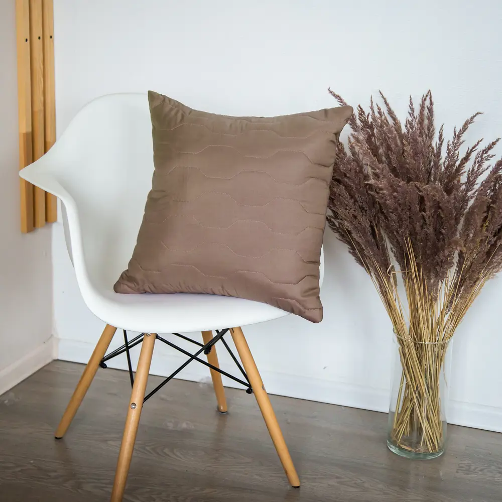 Подушка Микрофибра 50x50 см цвет серо-коричневый SEASONS STLM-2157630 - Вид №3