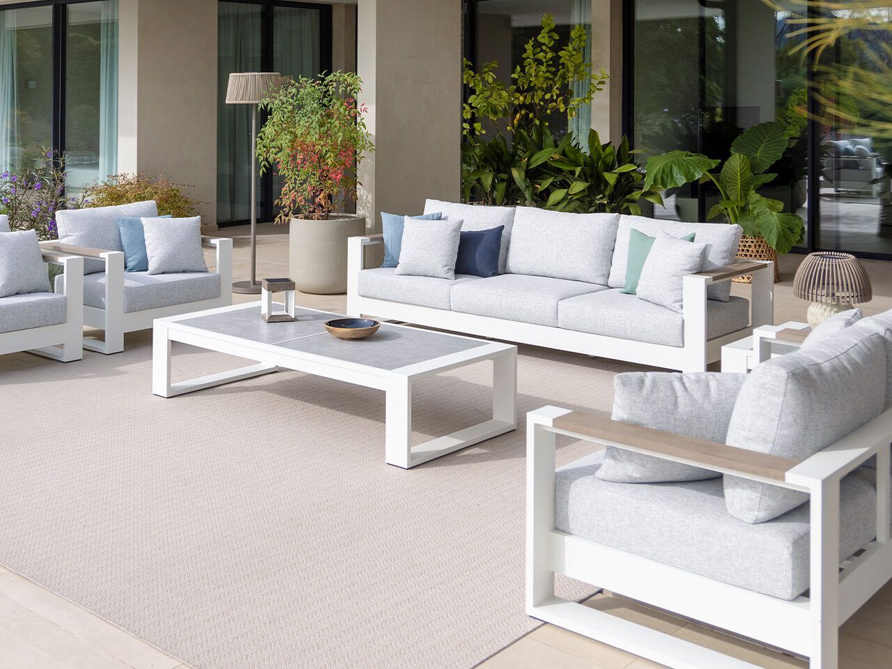 3-местный тканевый садовый диван Les Jardins® ранчо ARCH-00060316 - Вид №2