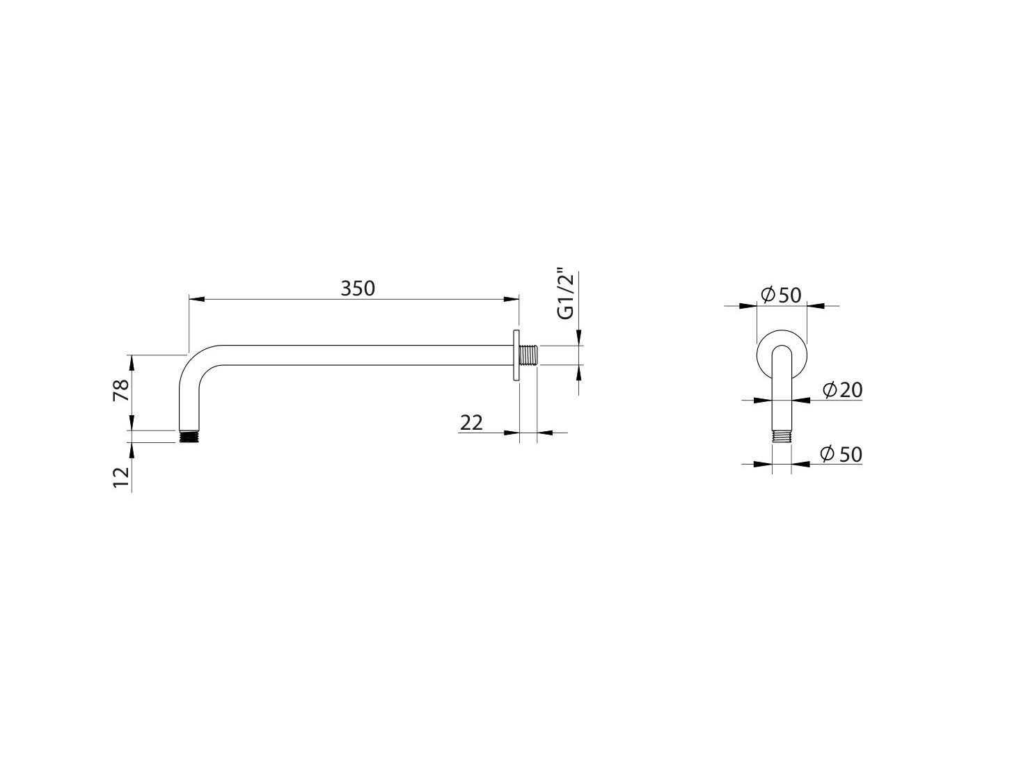 Настенная душевая головка Inbani CODE CD201+202 ARCH-00061400 - Вид №3