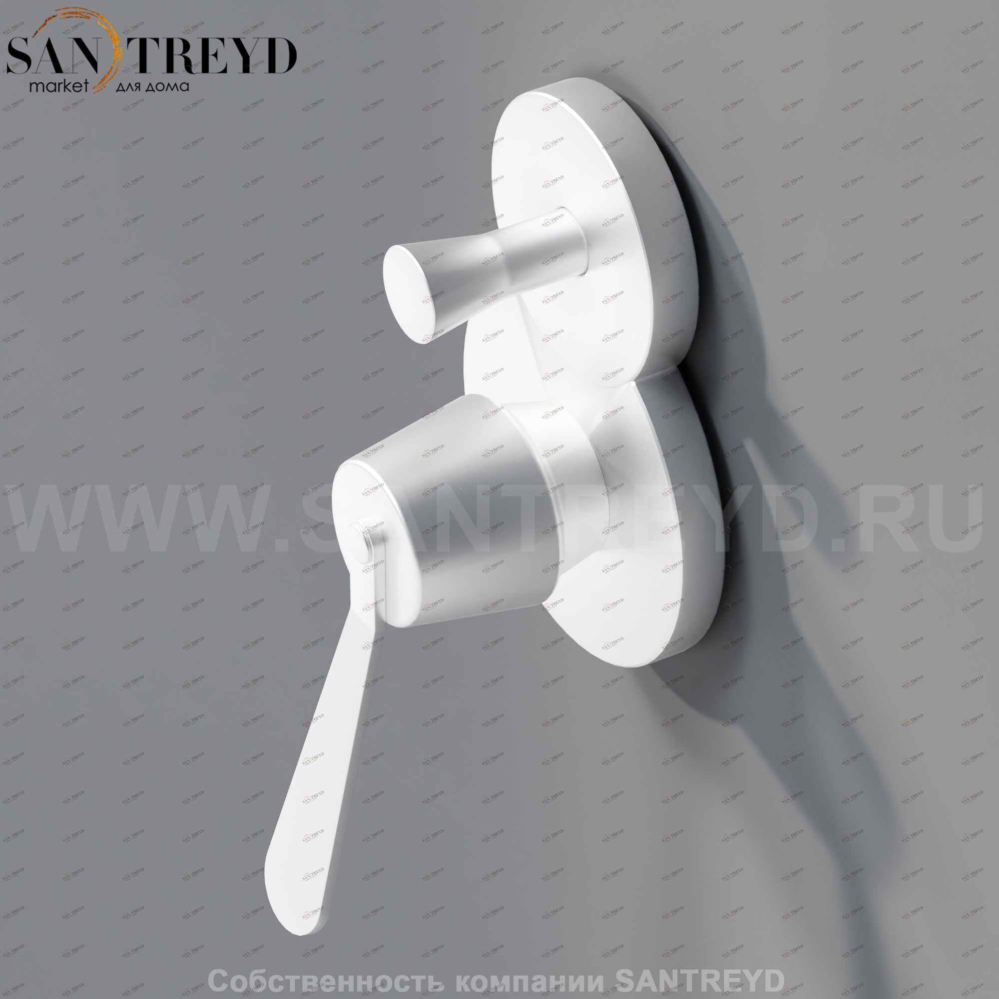 Встроенный однорычажный смеситель с ручкой и девиатором CRUB0911LESP FEZ хромированный матовый Agape CRUB0911LSP