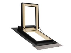 Алюминиевое и деревянное окно крыши