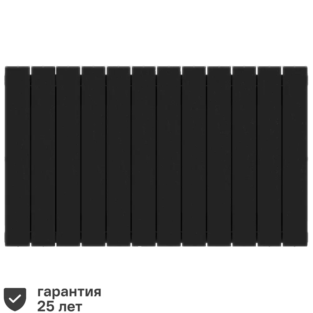 Радиатор секционный Rifar Supremo S50012RAL9005 500/90 12 секций боковое подключение биметалл черный 82560804 STLM-2038722