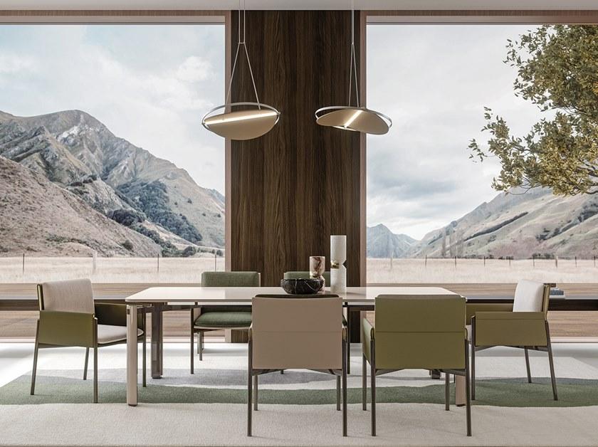 Turri Кресло с подлокотниками, обитыми кожей и тканью Zenit sun-id-1369241 - Вид №4