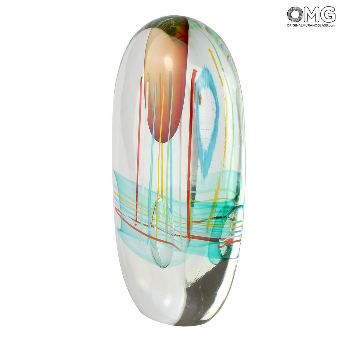 4515 ORIGINALMURANOGLASS Скульптура Мыльный пузырь - красно-зелёная - соммерсо - муранское стекло OMG 8 см  - Вид №1