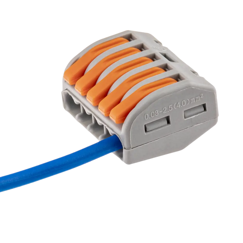 84509771 Клеммы соединительные монтажные с рычажком Duwi СМК 222-415 5-проводные 4мм² серые 5шт 26611 2 STLM-1101874  - Вид №11