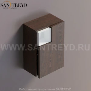 FLAT V Подвесной шкаф с мыльницей с петлями справа. Отделка: коричневый дуб. AFXMO237042RURU