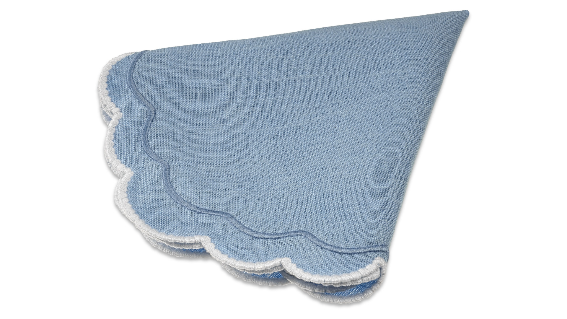 10677595 Truffle Bee Набор салфеток круглых Truffle Bee Oyster 43см, 2шт, голубо-белый, лен Ткань - Вид №1